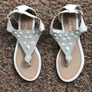 White Jeweled Sandals